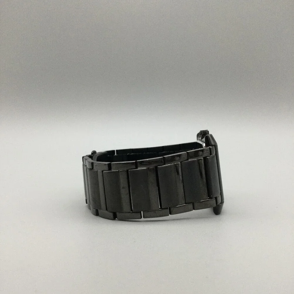 Kenneth Cole Mens Watch 33mm Tank Gunmetal Stainless KC3757 New Battery 7.75